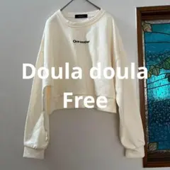 Doula doula ロゴ入りスウェット　薄手　アイボリー　フリー　新品