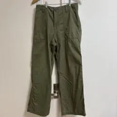 ヘリンボーンベイカーパンツ婦人Ｌ・カーキグリーン Lサイズ