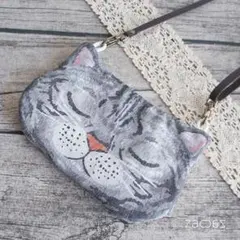 猫スマホショルダーバッグ*サバトラ猫