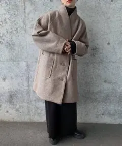 select moca のスタンドノーカラーオーバーコート