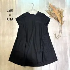 新品　23区　高橋リタ　R　PAGANINI　リネン100%　フリル　ワンピース 新品 23区 高橋リタ R PAGANINI リネン100% フリル ワンピース