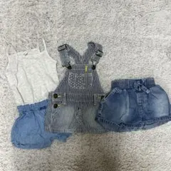 BREEZE 80サイズ タンクトップ・オーバーオール・ショートパンツセット