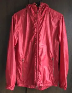 ÉDIFICE フード付きレッドナイロンジャケット 38