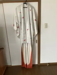 値下げ　新品しつけ付き正絹小紋着丈161.5㎝