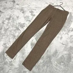 UNIQLO ユニクロ ブラウン ヘリンボーン スリムフィットパンツ Mサイズ