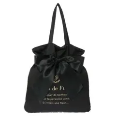 Maison de FLEUR リボン付きトートバッグ ブラック