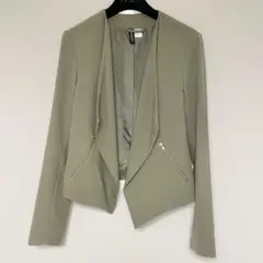 【美品】ノーカラージャケット グリーン