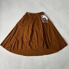 未使用タグ付き　フレアスカート　ブラウン　秋色