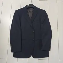 ネイビー シングルブレスト ビジネススーツジャケット