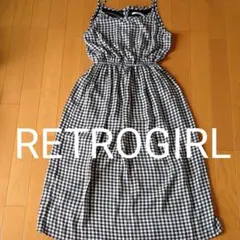 RETROGIRL レディース 白黒 ギンガムチェック キャミワンピース