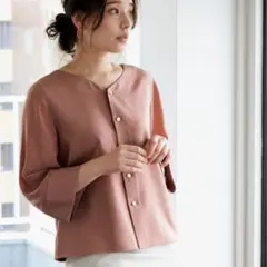 ロペピクニック2WAY シアーブラウス ピンクベージュ L