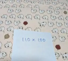 豚のプリント生地 ピンク 110x100cm