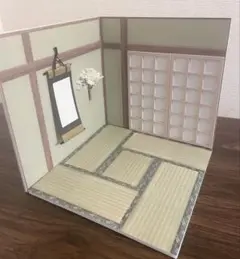 ドールハウス 背景ボード 和室 掛け軸 生け花 障子 推し活 ハンドメイド