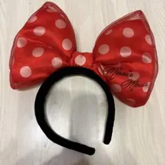 Disney Minnie Mouse カチューシャ 赤 ドット柄 ミニー