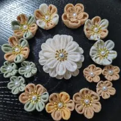 つまみ細工お花パーツ