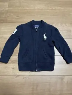 【美品】ポロ ラルフローレン ビッグポニー ニット ジャケット　紺 100cm