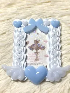 水色ホイップデコケース/硬貨トレカケース