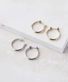 15mmフープK18ポストピアス