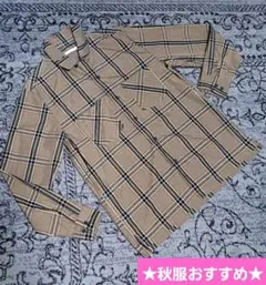 ★ikkaイッカ★秋服メンズ男性ほぼ未使用シャツ長袖ブラウンM古着