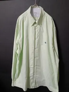 ブルックスブラザーズ　ゴールデンフリース刺繍　羊ロゴ　BDシャツ　薄緑 XL