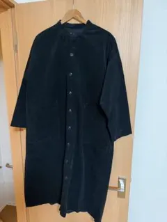 quadro コーデュロイ ロングシャツ 黒