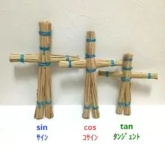 手作り藁人形3兄弟 sin/cos/tan サインコサインタンジェント 小道具のサムネイル