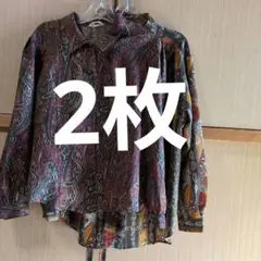 ペイズリー柄 長袖シャツ ブラウス 2点セット