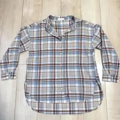 美品！earth レディース　チェック柄　長袖シャツ【H-14】