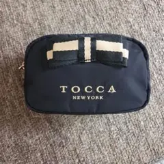 TOCCA ネイビー ポーチ リボン付き