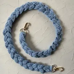 スマホショルダー ストラップ モコモコ ブルー