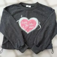 Helm ハートプリント クロップドトレーナー