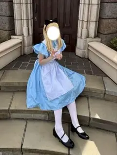 【不思議の国のアリス】アリス コスプレ衣装(カチューシャ付)