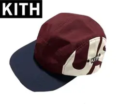 Kith ナイロン ジェットキャップ キス サイドロゴ バーガンディ ネイビー