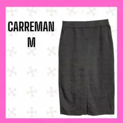 [CARREMAN] 未使用　チェック　スリット　ロングタイトスカート　オフィス