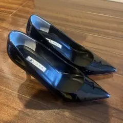 DIANAブラック　エナメルハイヒール