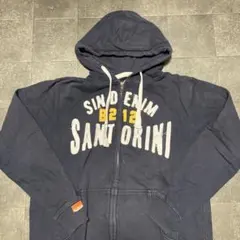 フルジップパーカー 古着　ネイビー　ヴィンテージ　e48