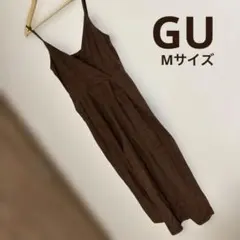GU ブラウン チェック柄 オールインワン　Mサイズ