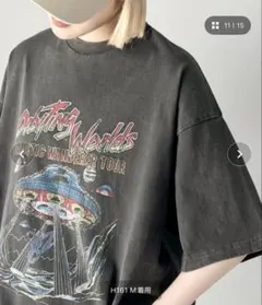 Java ジャバコラボ ピグメント加工 オーバーサイズ ロックTシャツのサムネイル