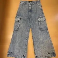 CLEL デニム カーゴパンツ ワイドシルエット