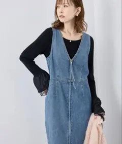 新品未使用　ロペピクニック　デニムジャンスカワンピース38