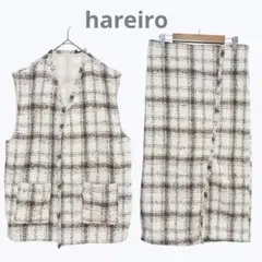 hareiro/ツイード セットアップ ジレ スカート チェック柄 セレモニー