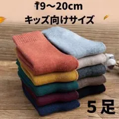▽19〜20cm キッズ 靴下 5足セット 秋冬向け くすみカラー 小さめサイズ
