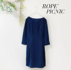 ROPE PICNIC ロペピクニック ネイビー ワンピース バックリボン 38のサムネイル