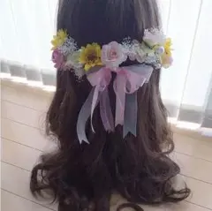 ヘッドドレス♡ひまわり♡ピンク