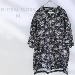 GLOBAL WORK 半袖柄シャツ　カジュアル　モード系　オシャレ