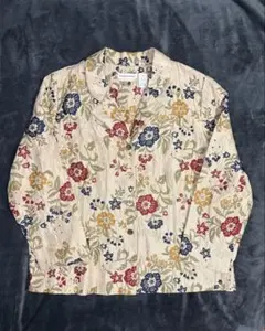 alfred dunner 刺繍 総柄 花 デニムジャケット レディースL 相当 