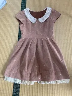 ラ・エスト Secret Magic オレンジ色のドットレースワンピース