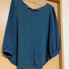 UNTITLED アンタイトル　Vネック 異素材七分袖ブラウス