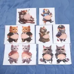 ぷにぷにお腹犬、猫シール10匹セット