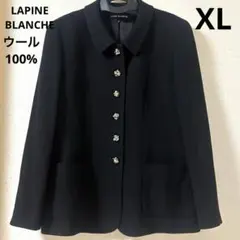 美品！ラピーヌブランシュ 高級ジャケット 黒13号 ウール　大きいサイズ